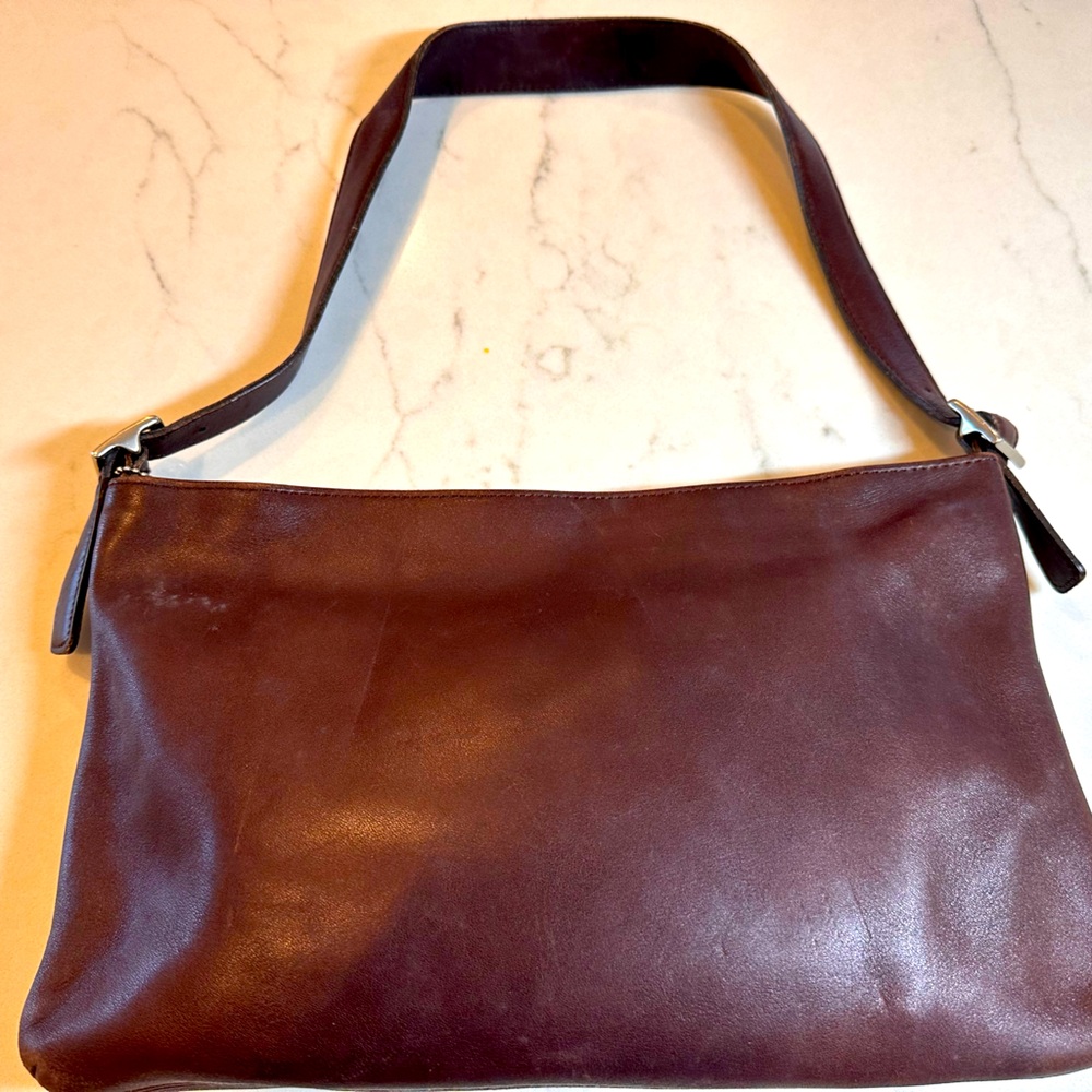 Vintage Coach brown leather 9407 slim bag